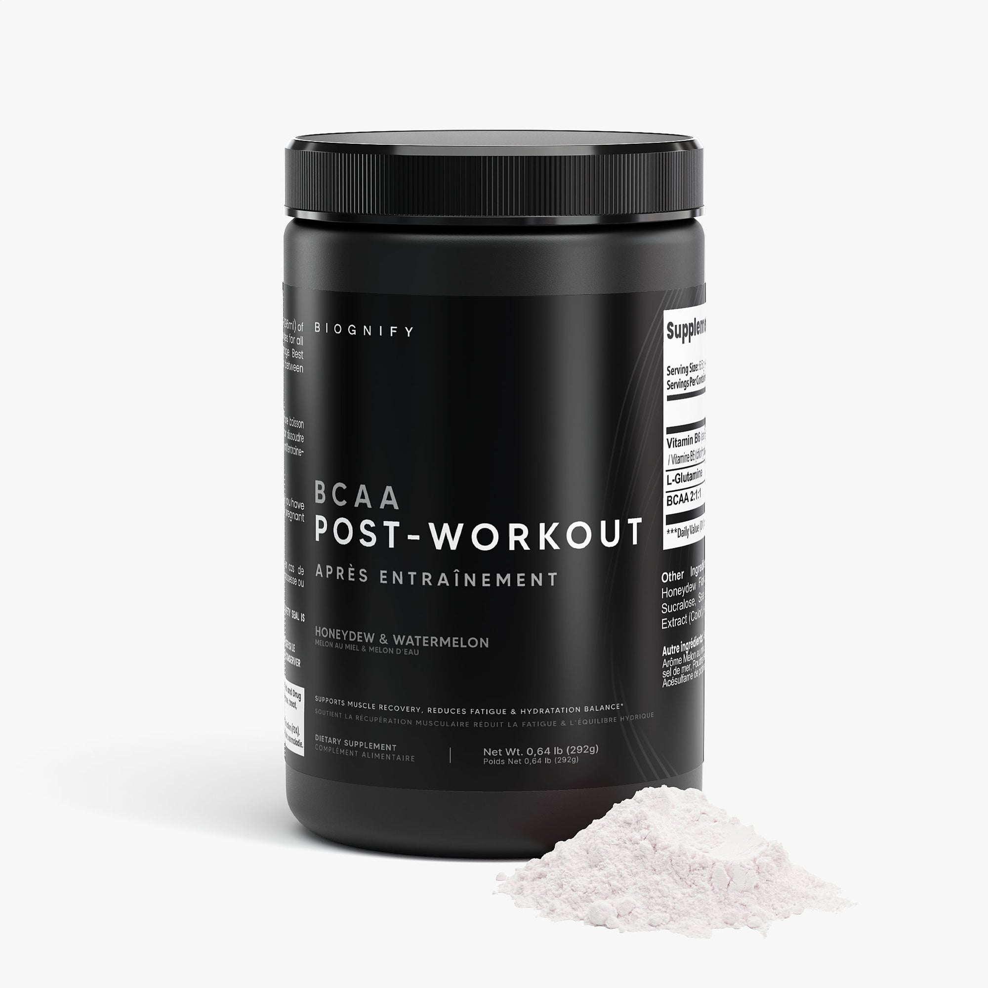 Poudre BCAA post-entraînement (Melon miel/Pastèque)